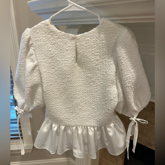 English Factory Textured Peplum Top - Picture 4 of 11